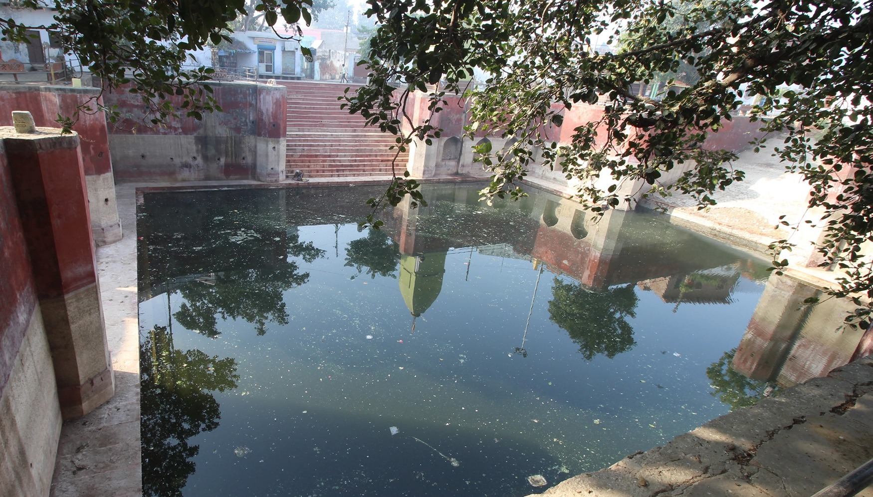 Channel feeding the water bodies covered with encroachments